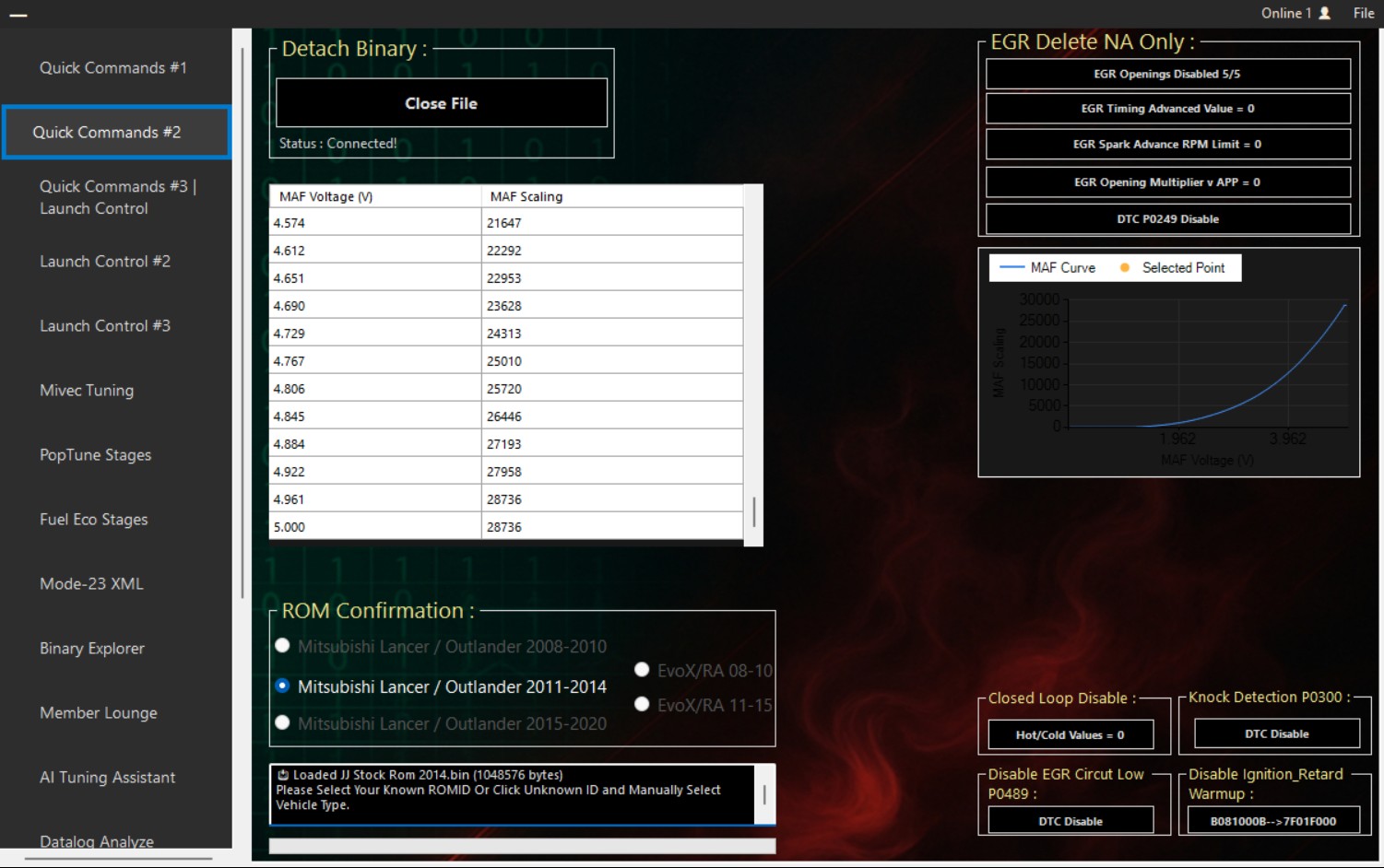 EvoPro ROM Tool β MAF Rescaling Chart & Quick Commands #2