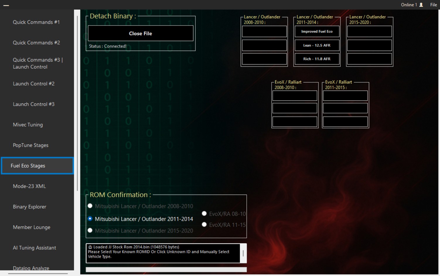EvoPro ROM Tool β Fuel Economy Stages