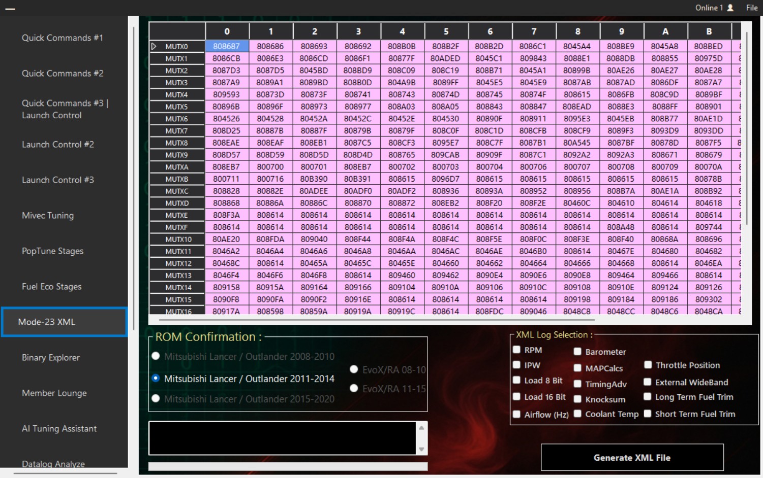 EvoPro ROM Tool β Mode-23 XML Creation (Integrated)